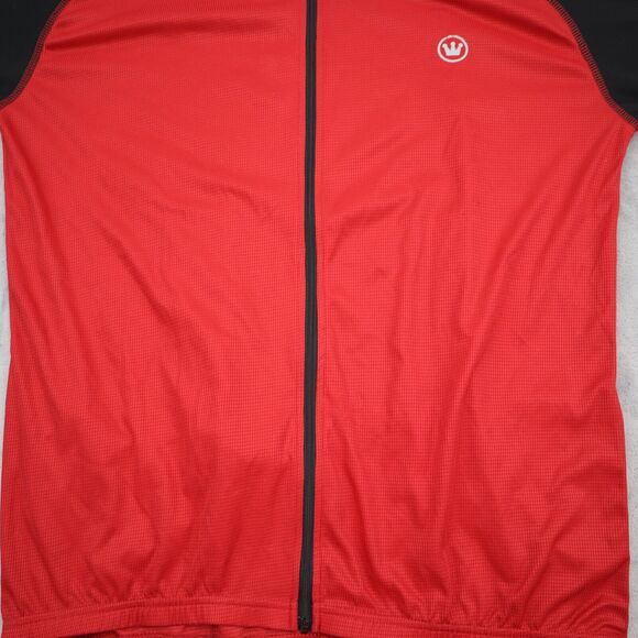 Canari Shirt Mens L Red Short Sleeve Full Zip Back Pockets Cycling Outwear - Picture 6 of 14